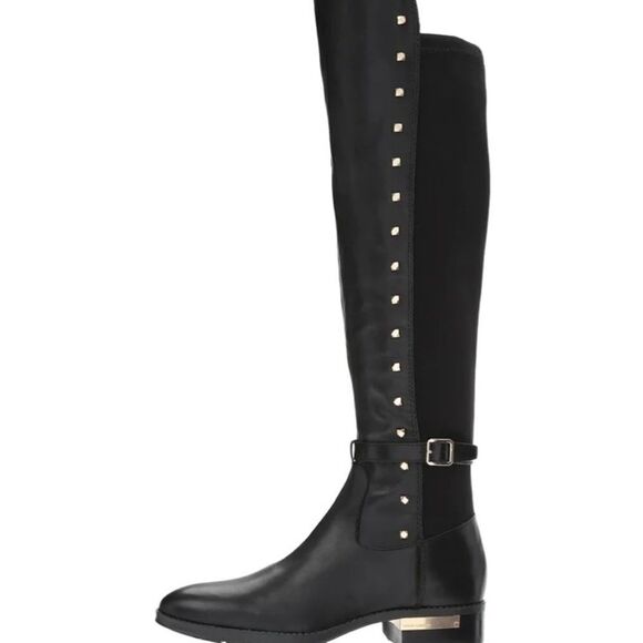 VINCE Camuto Pallien Studded Trim Stacked Heel Black sz 6.5 - Picture 9 of 9